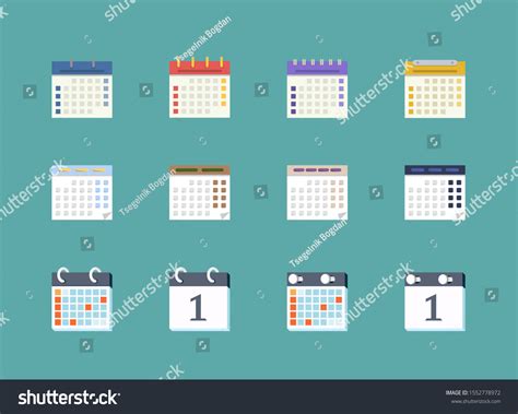 Set Of Different Calendar Icons Colored With A Royalty Free Stock