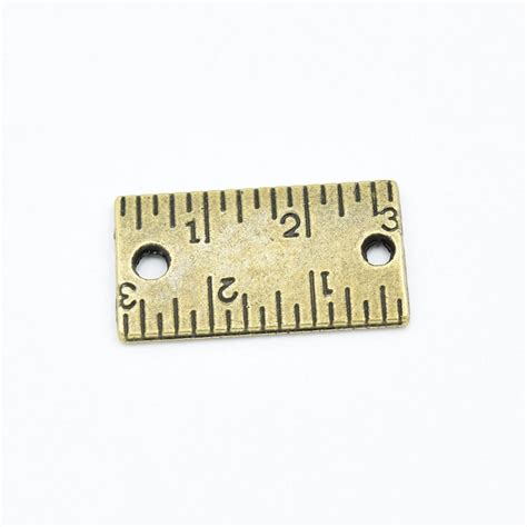 10 Bronze Ruler Connector Charms 12mm X 22mm Yard Stick Etsy