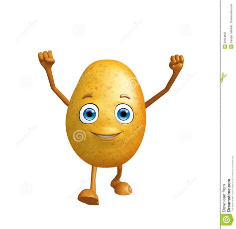 Potato Character With Happy Pose Stock Illustration