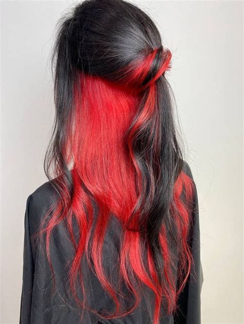 Hidden Hair Color Red в 2021 г Цветные прически Прически Идеи