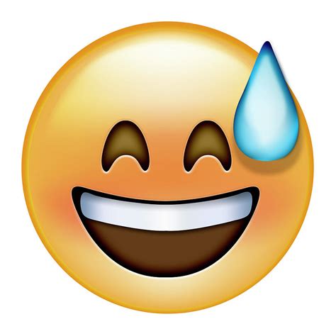 Emoji Big Smile Sweat Digital Art By Ali Lynne