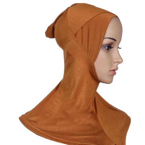 Islamic Hats Stretch Cross Mercerized Cotton Muslim Women Inner Hijabs Caps Head Coverings