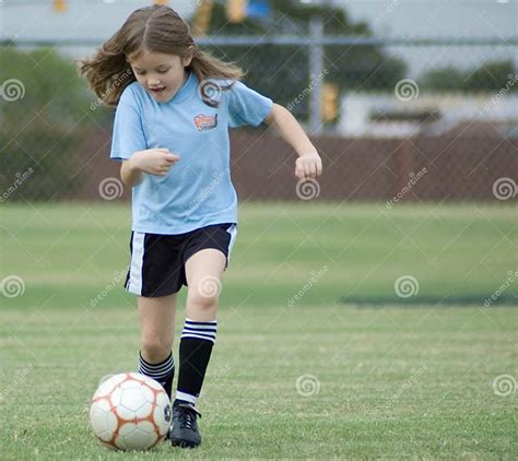 Girl Playing Football Stock Photo Image Of Pitch Girl 4831538