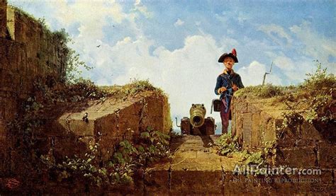 Carl Spitzweg Der Strickende Vorposten Oil Painting Reproductions For