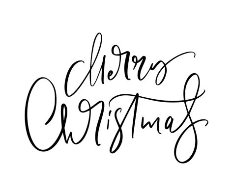 Merry Christmas Hand Drawn Lettering Text Vector Illustration Xmas