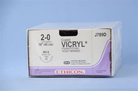 Ethicon Suture J789d 2 0 Vicryl Violet 8 X 18 Mo 6 Taper Cr8 8