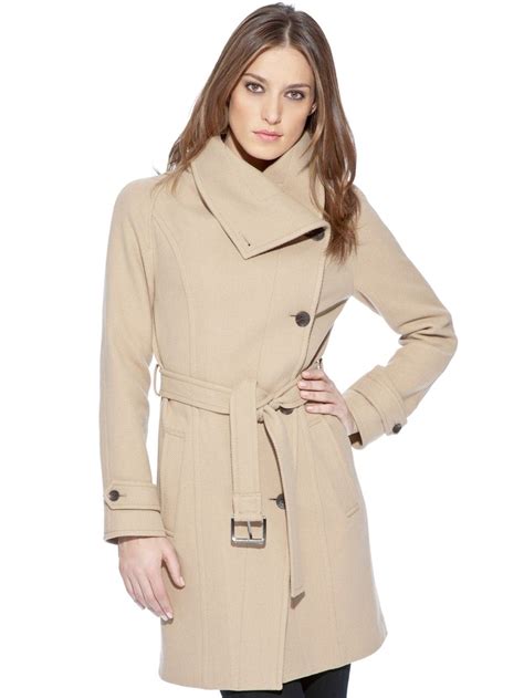 Calvin klein men's packable down hoody jacket, island lemon, small. Andrew Marc wool jacket with funnel collar, belted closure ...