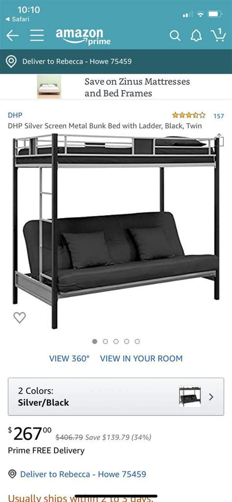 A twin bunk bed, or twin over twin bunk bed to be specific, is the standard size. Twin Over Futon Bunk Bed with Mattress Included 2021 in ...
