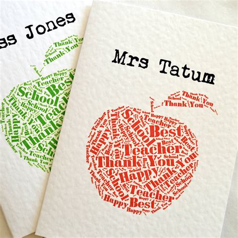 When i leave to go out of state for college, i will always look back at this time in my life very fondly and remember you as being one of my most important mentors. Personalised Teacher Thank You Card By Sew Very English | notonthehighstreet.com