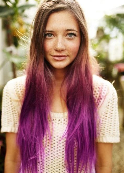 18 Subtle Ways To Add Color To Your Hair Purple Ombre Hair Hair