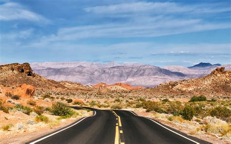 Landscapes Road Desert Hills Mountains Rocks Sky Clouds Nature