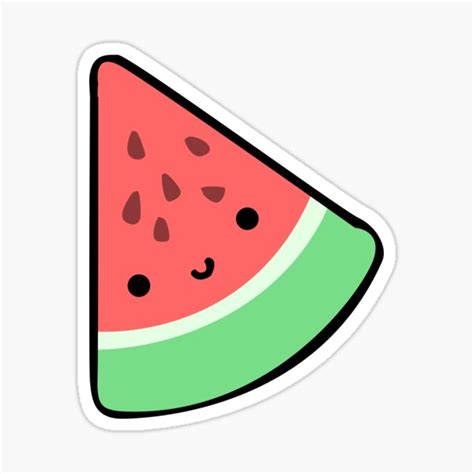 Cute Kawaii Watermelon Design Sticker By Anomaliesinc Redbubble