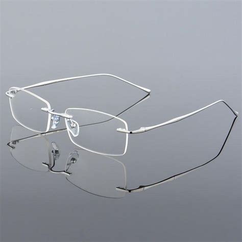 Reven Jate 632 Rimless Men Eyeglasses Frame Glasses For Man Eyewear Rimless Spectacles Silver