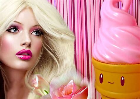 the barbie look look ice cream golden black blonde green makeup barbie hd wallpaper