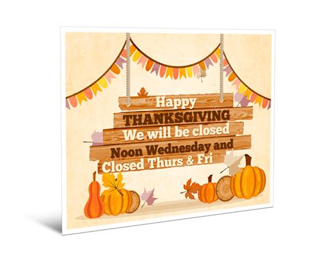 Free Closed For Thanksgiving Sign Action Printers