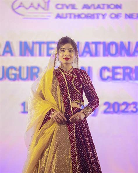 Miss Nepal Priyanka Rani Joshi Takes The Stage At Airport Inauguration Glamour Nepal