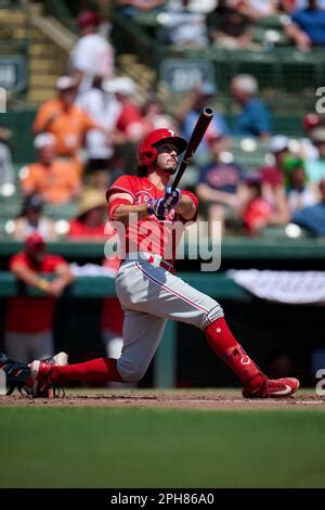 Philadelphia Phillies Garrett Stubbs Bats During A Spring Training Baseball Game Against