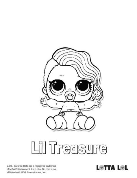 Lil Treasure Lol Coloring Page Lotta Lol