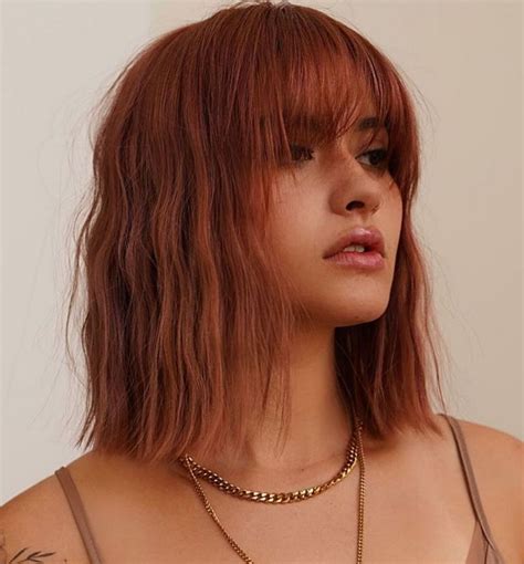 Gorgeous Long Bob With A Wispy Fringe Messy Wavy Hair Long Hair With