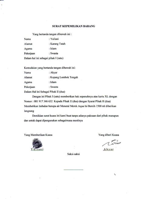 Contoh Surat Kuasa | semua jenis | SC