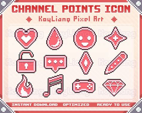 Pixel Channel Points Icon For Twitch Streamer Downloadable Etsy