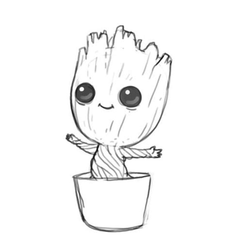 How To Draw Baby Groot Dibujos Fáciles Dibujos Dibujos Sencillos