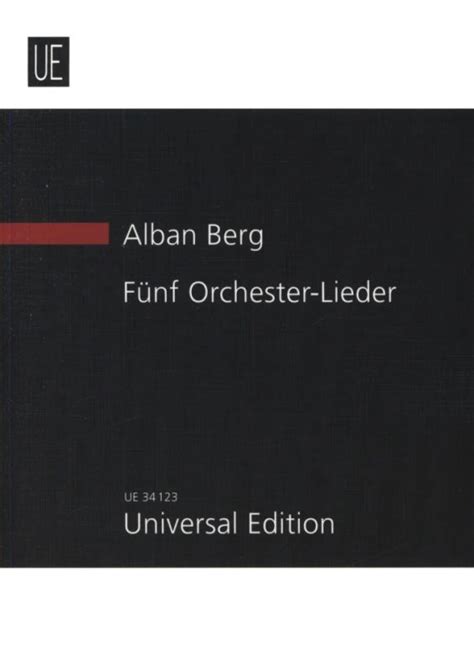 5 Orchestral Songs Op 4 From Alban Berg Buy Now In The Stretta Sheet
