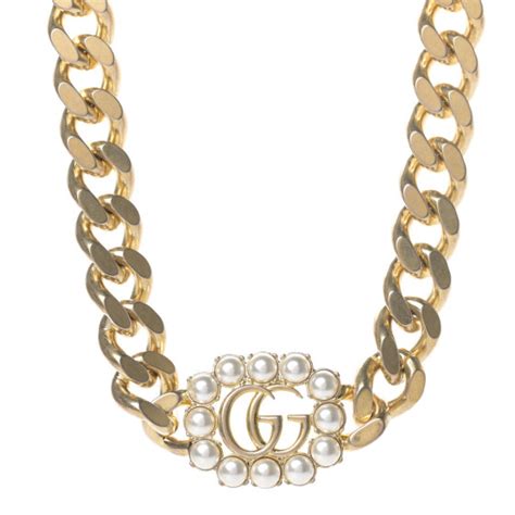 Gucci Pearl Double G Choker Gold 745504 Fashionphile