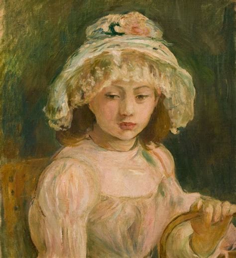 Woman Impressionist Berthe Morisot Stunning Girl In Hat Berthe