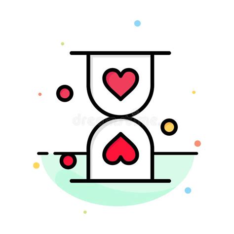 Heart Hourglass Glass Hour Waiting Abstract Flat Color Icon