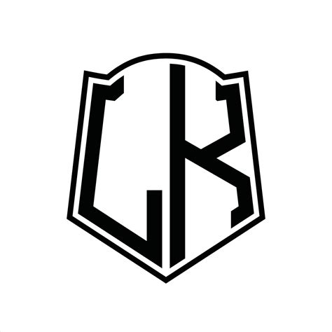 Lk Logo Monogram With Shield Shape Outline Design Template 16580173