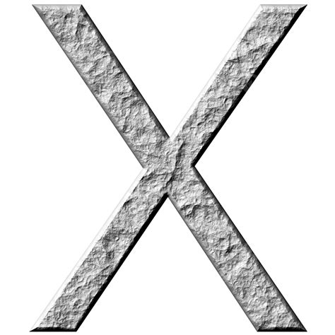 Símbolo De Letra X De Piedra 3d PNG Pese Granito X PNG Imagen para