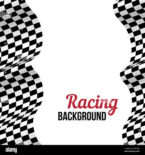 Background With Black And White Checkered Racing Flag Vector