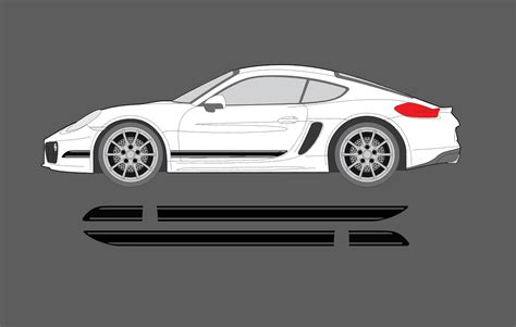 Fits Porsche Cayman Boxster 12 16 981 981c R Style Side Stripe Decal
