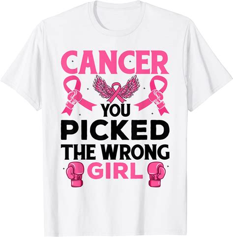 cancer you picked the wrong girl breast cancer awareness classic shirt teeducks