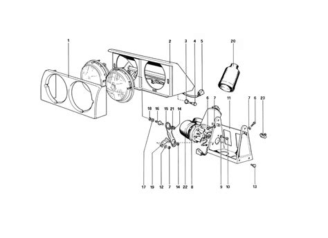 Headlight Lifting Device Classic Ferrari Parts Schematics