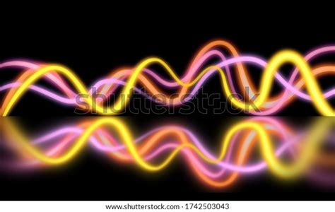 Abstract Neon Background Wavy Neon Lights Stock Illustration 1742503043