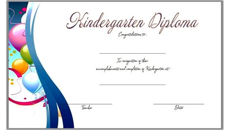Kindergarten Diploma Certificate Templates 10 Designs Free Fresh