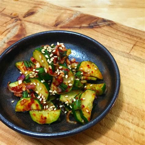 Korean Food Photo Spicy Cucumber Side Dish On Maangchi Com