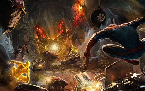 Video Games Spiderman Chaos Destruction Concept Art Vehicles The