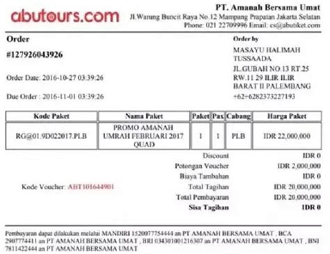 Contoh Invoice Paket Wisata Tempat Wisata Indonesia V Vrogue Co