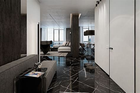 Three Luxurious Apartments With Dark Modern Interiors Dark Modern