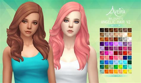 Sims 4 Hairs ~ Aveira Sims 4 Wildspits Angelic Hair V2 Recolor