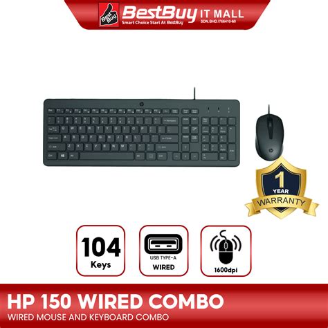 Hp 150 Wired Keyboard And Mouse Combo