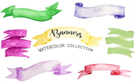 Banners Collection In Watercolor Edition 590139 Vector Art At Vecteezy