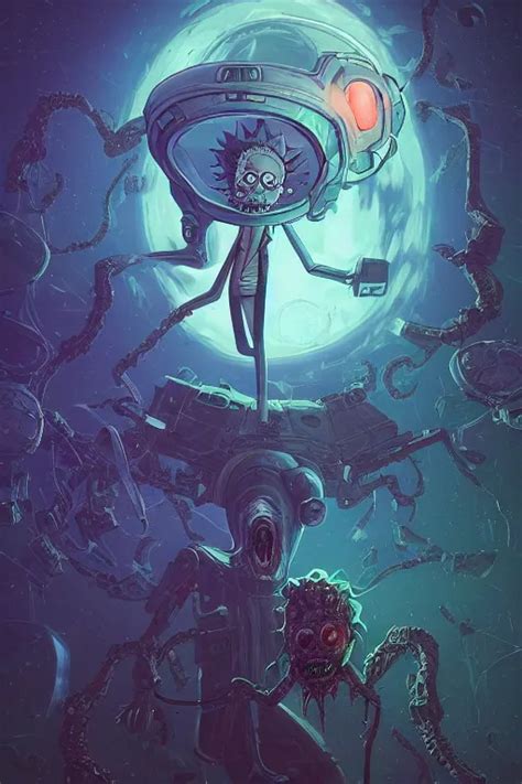 Rick And Morty Fused With A Lovecraft Space Zombie Stable Diffusion