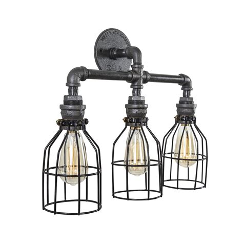 Free shipping* more like this more options. Vanity Light with black cages | Industrial vanity light, Metal lighting, Industrial wall lights