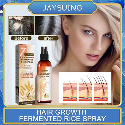 Jaysuing 120ml Hair Growth Fermented Rice Spray Serum For Thinning Hair And Hair Loss Anti Hair