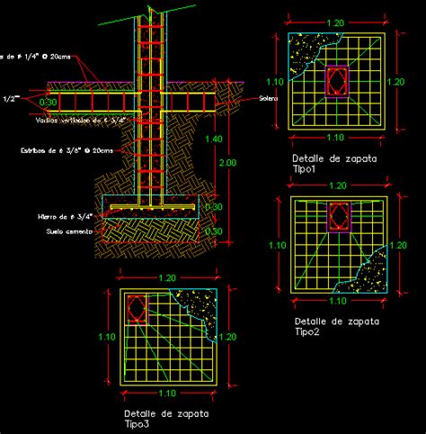 Structural Concrete Column And Footing DWG Plan For AutoCAD Designs CAD