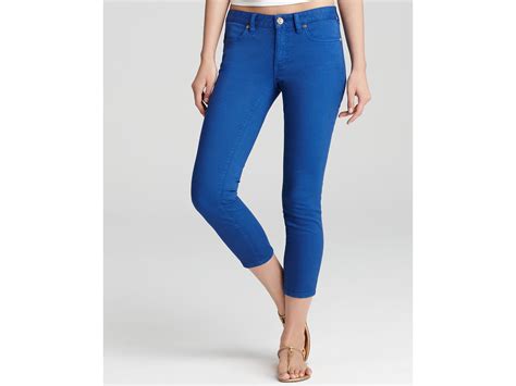 Tory Burch Cropped Skinny Jeans In Sunkist In Blue Surf Blue Lyst